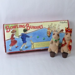 1998 Schylling Bowling Bunnies Game Original Box Missing The Cabbage Balls