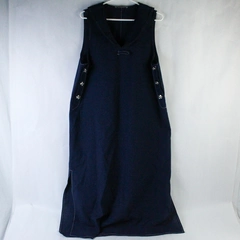 Bedford Fair Sailor Dress Women's Size XL Pullover Anchor Buttons Sleeveless 
