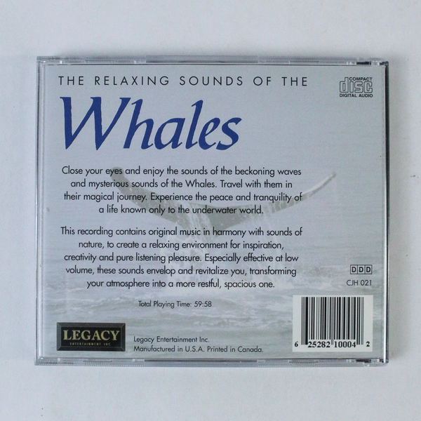 The Relaxing Sounds of the Whales CD by Various Artists Legacy CJH 021