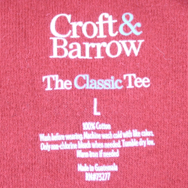 Croft & Barrow Women's Classic Tee Red Size L Pre-Owned Tiny Hole