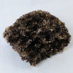 Women's Brown Fuzzy Knit Scarf 60" Long Winter Accessory Pre-Owned