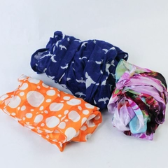 Lot of 3 Scarves Scarf Head Wrap Lightweight Multi Color Patterns Orange Blue