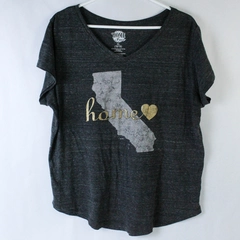 Home Free Women's XL California Short Sleeve V-Neck T-Shirt Top Pre-Owned