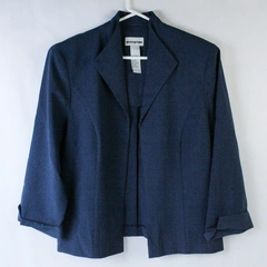 Vintage Perceptions Women's Blazer Jacket Size 10 Blue Lightweight Shoulder Pads