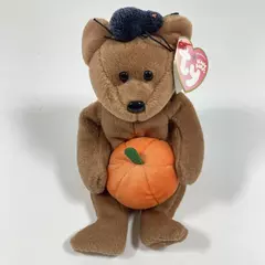 2005 Ty Beanie Baby Hocus Halloween Bear Pumpkin Hat Collectible