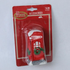 Vintage 1995 Dickens Collectible Telephone Booth Christmas Village Accessory