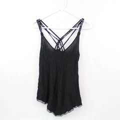 Candie's Tank Top Women's Size Medium Black Sleeveless Silver Toned Beading