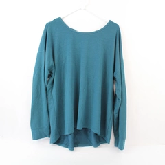 Danskin Now Women's Pullover Top Teal Size XXL 20 Long Sleeve Criss Cross Back