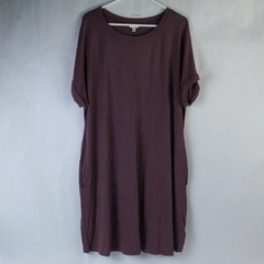 Terra & Sky Tee Shirt Jersey Dress Women's 14W Purple Short Sleeves Pockets