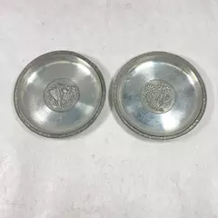 Rein Zinn Ges Getsch Pewter Coasters Set of 2 Daisies & Irises 4"