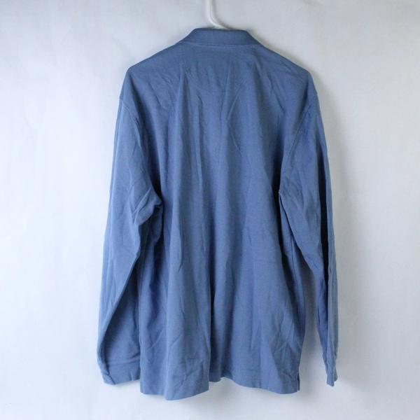 Van Heusen Polo Shirt Men's Size XL Blue Long Sleeves Collared Cotton Blend