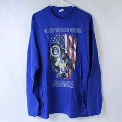 Port & Company US Airforce Veteran Jersey Men's Size 2XL Blue Long Sleeves