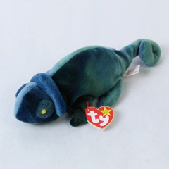 TY Beanie Baby Original October 14 1997 Rainbow Blue Tie Dye Chameleon 