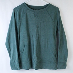 Eddie Bauer Shirt Top Women's Size Small Green Long Sleeves Solid Pattern