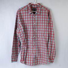 Gap Men's XXL Classic Fit Pink Blue Checked Shirt Long Sleeve Casual