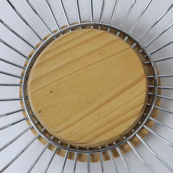 Vintage Wood And Wire Metal Serving Fruit Round Basket Home Decor