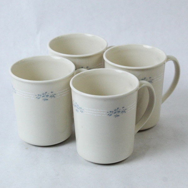 Set of 4 Corning Coffee Tea Cups Mugs Lace Bouquet Kitchen Home Decor