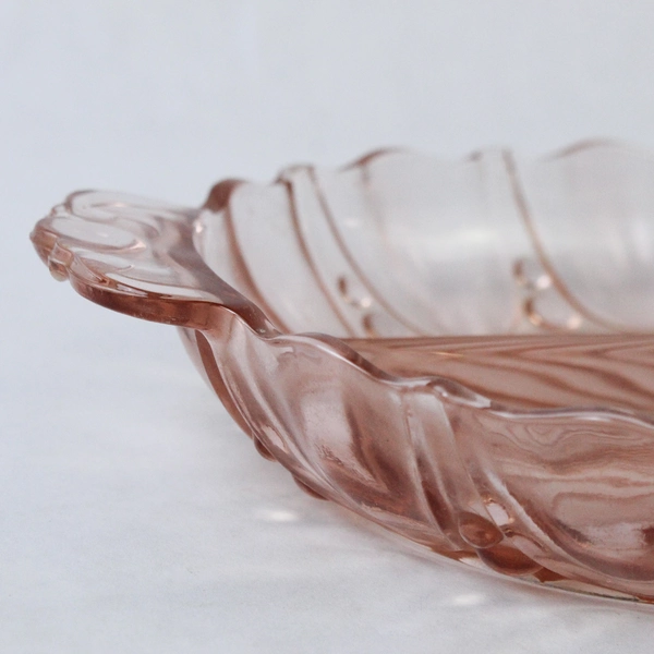 Vintage Anchor Hocking 2 Section Oyster And Pearl Divided Relish Dish Pink