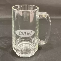Sunset Magazine Clear Glass Coffee Mug 5.5" Tall Made in Mexico