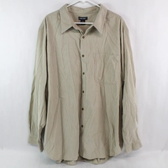 Cherokee Corduroy Shirt Men's Size XXL Beige Long Sleeves Button Up Casual