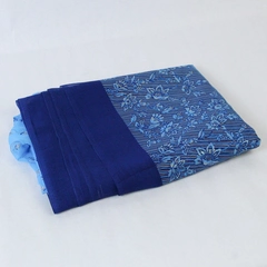 Tri Shul Fabric Piece Floral Blue Sheer 24K Gold Accents Crafts Sewing DIY