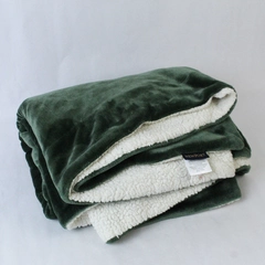 Newport Throw Blanket Green Cream Bedding Living Room Home Decor