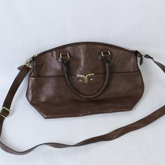 Vintage Bueno Purse Handbag Brown Double Handles Removable Crossbody Strap 