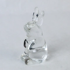Stolzle Crystal Rabbit Figurine 4 Inch Clear Glass Austria Paperweight