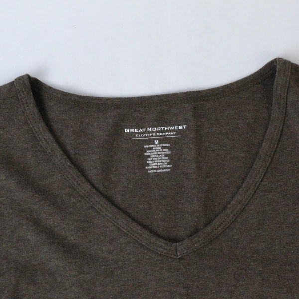 Great Northwest Brown Jersey Knit Long Sleeve Shirt Women's Sz M V Neck Top