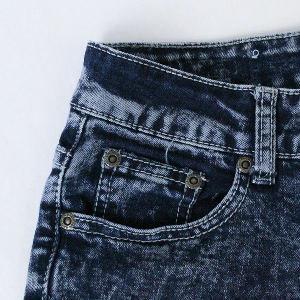 M & R High Waist Acid Wash Skinny Jeans Women's Size 3/4 Dark Blue Denim