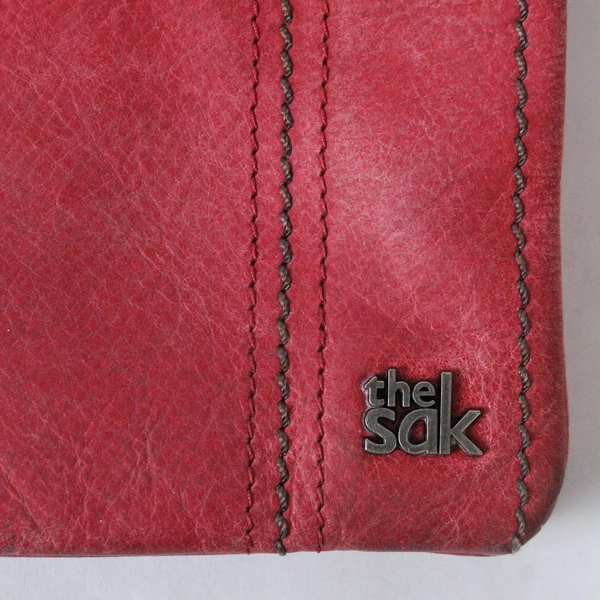 Vintage The Sak Pink Leather Crossbody Shoulder Bag Fold Over Handbag
