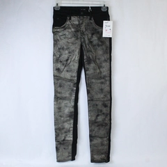 Hudson Girl's Size 14 Black Skinny Jeans Glitter Pattern Front