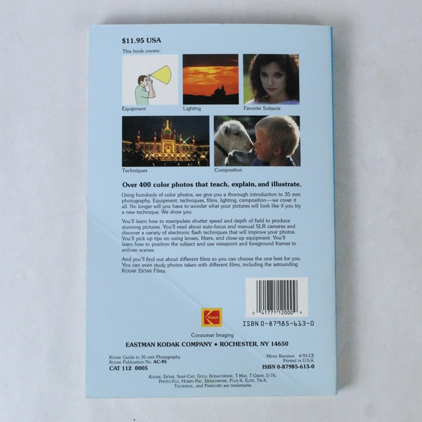 Kodak Guide to 35mm Photography Techniques for Better Pictures 1989 Paperback