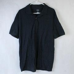 City Streets Men's Polo Top Shirt Short Sleeves Navy Blue Size Large Cotton