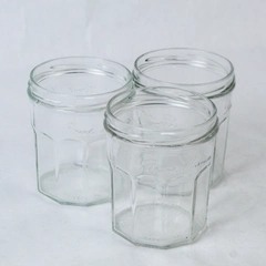 Lot of 3 Bonne Maman Clear Glass Canning Jars Without The Lids Kitchen