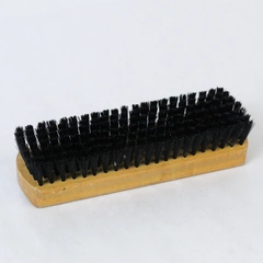 Vintage Nylon USA Brown Wooden Shoe Brush Black Bristles 7.25 Inches