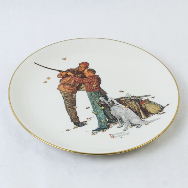Norman Rockwell Collectors Plate Limited Edition 1980 Fall Careful Aim Decor