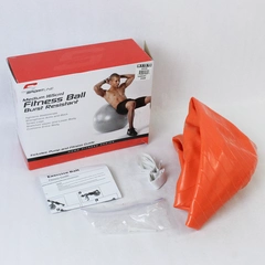 Sportline Medium Sized 65cm Fitness Ball With Fitness Book Guide and Pump