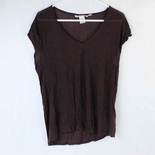 H & M Shirt Top Women's Size Medium Brown Sleeveless V Neck