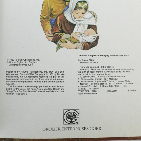 Now You Can Read Bible Stories The Birth of Jesus Book 1983 Grolier Hardcover 