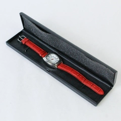 Gossip Quartz Watch Unisex Silver Tone Barrel Red Leather Band 