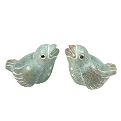 Lot of 2 Isabel Bloom Bird Stone Sculptures 3 Inch