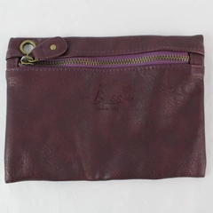 G.H. Bass & Co Plum Purple Makeup Toiletries Travel Bag Zipper Closure Lined