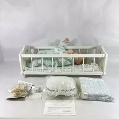 Danbury Mint Sweet Dreams Babies First Year Bisque Porcelain Doll and Cradle