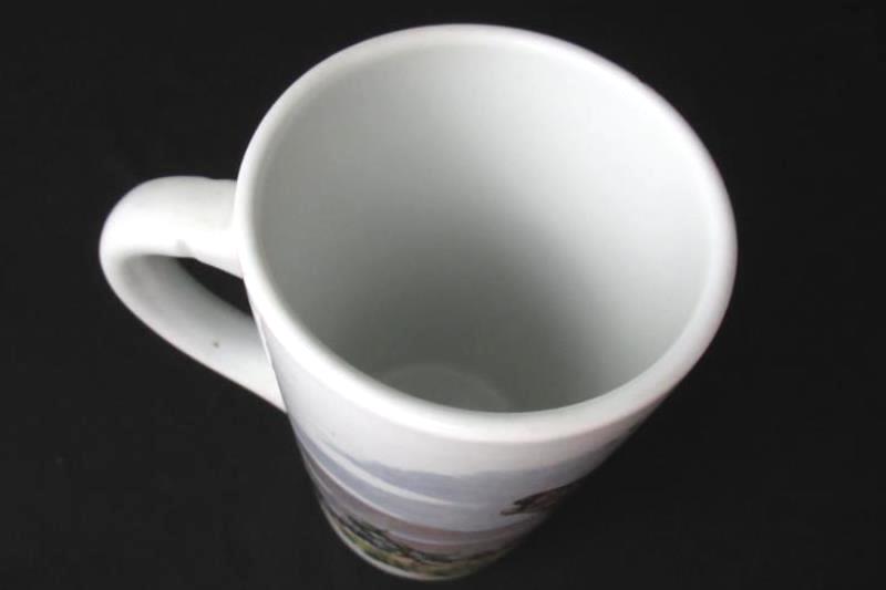 Large White Ceramic Bull Elk Beer Mug 7.25" Tall Outdoor Hunting Woods