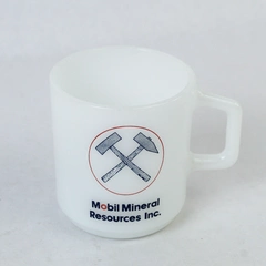 Vintage Galaxy Milk Glass Cup Mug Advertising Mobil Mineral Resources