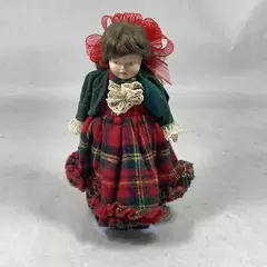 Vintage Porcelain Scottish Lass Porcelain Doll 8.5 Inch
