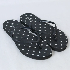 Black Old Navy Sandals Size 9 Women's With White Polka Dot Thin Strap