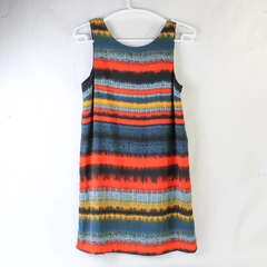 Kensie Womens Multicolor Sheath Dress Chevron ZigZag Rainbow Sz L Sleeveless 