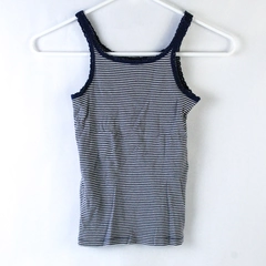 Gap Kids Blue and White Striped Lace Trim Tank Top Girl's Size M (8)